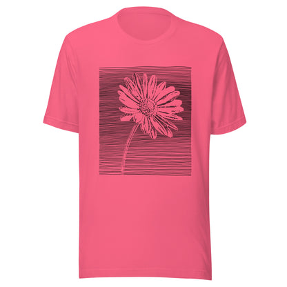 Elyx Minimalist Daisy Line Art Woman Graphic Tee