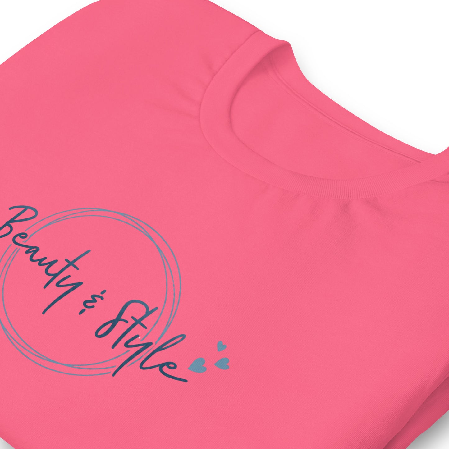 Elyx "Beauty & Style" Elegant Graphic Tee - Minimalist Script Design for Women