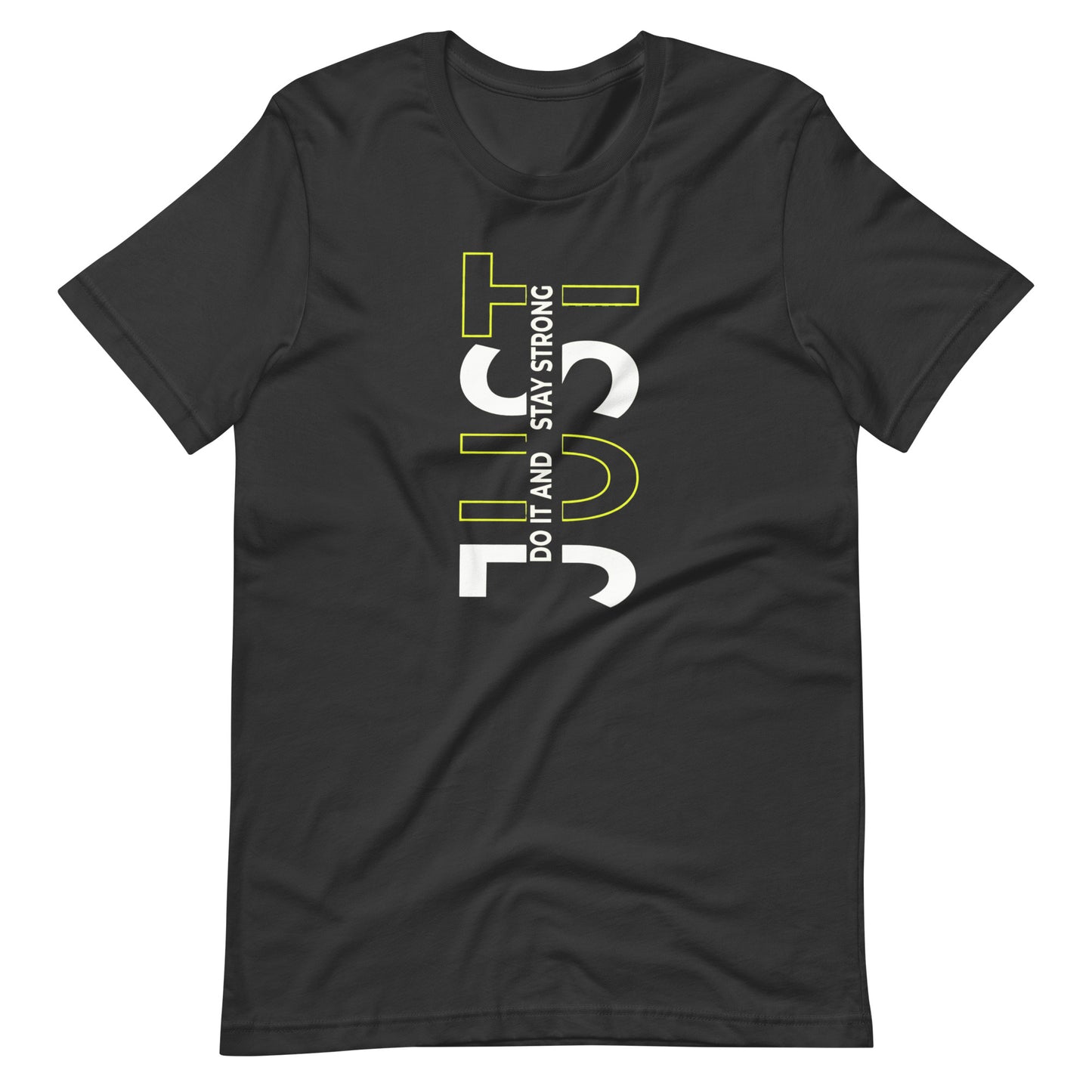 Stay Strong Vertical Typographic Tee - Modern Minimalist Urban Streetwear T-Shirt