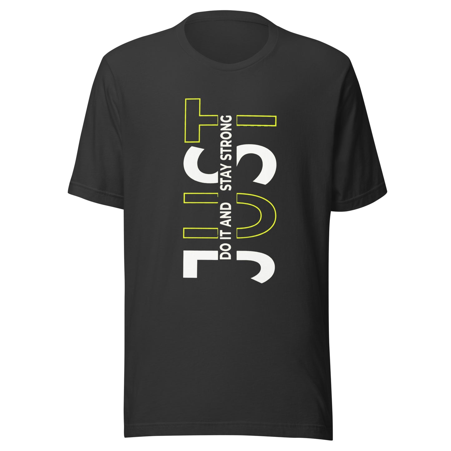 Stay Strong Vertical Typographic Tee - Modern Minimalist Urban Streetwear T-Shirt