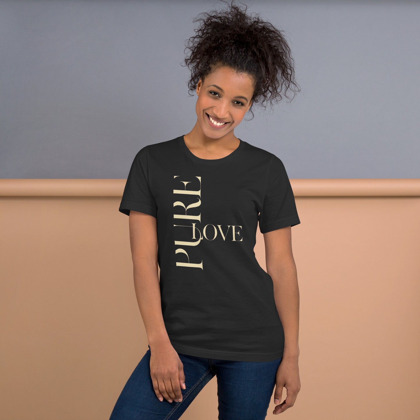 "Pure Love" Modern Typography Shirt – Premium Aesthetic Graphic Tee