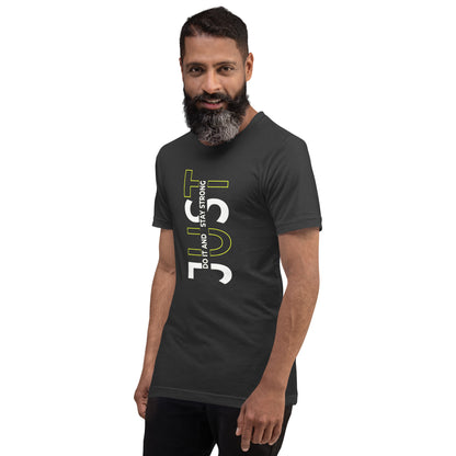 Stay Strong Vertical Typographic Tee - Modern Minimalist Urban Streetwear T-Shirt