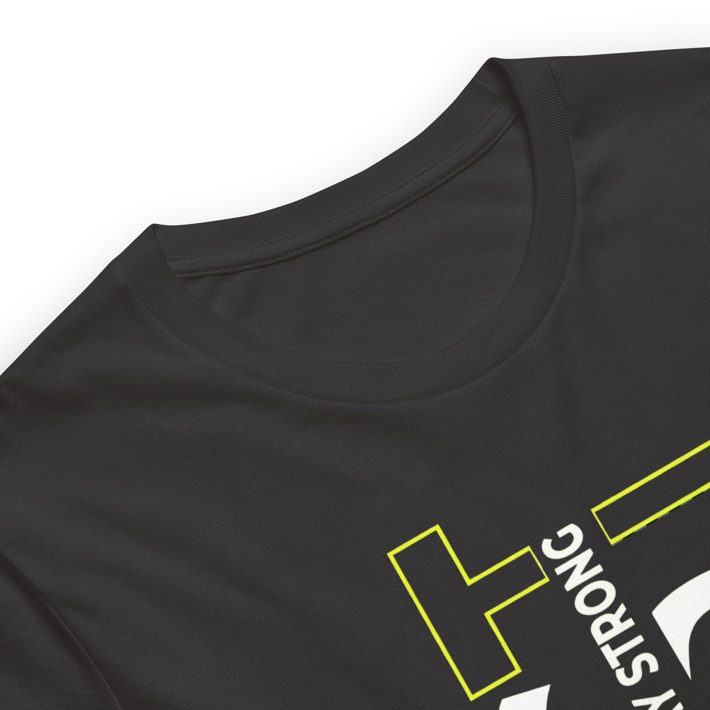 Stay Strong Vertical Typographic Tee - Modern Minimalist Urban Streetwear T-Shirt