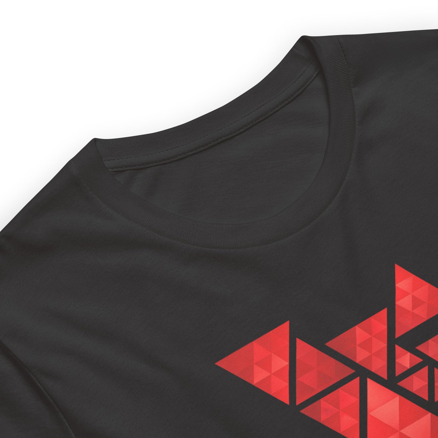 Geometric Red Triangles Graphic Tee - Abstract Mosaic Art T-Shirt
