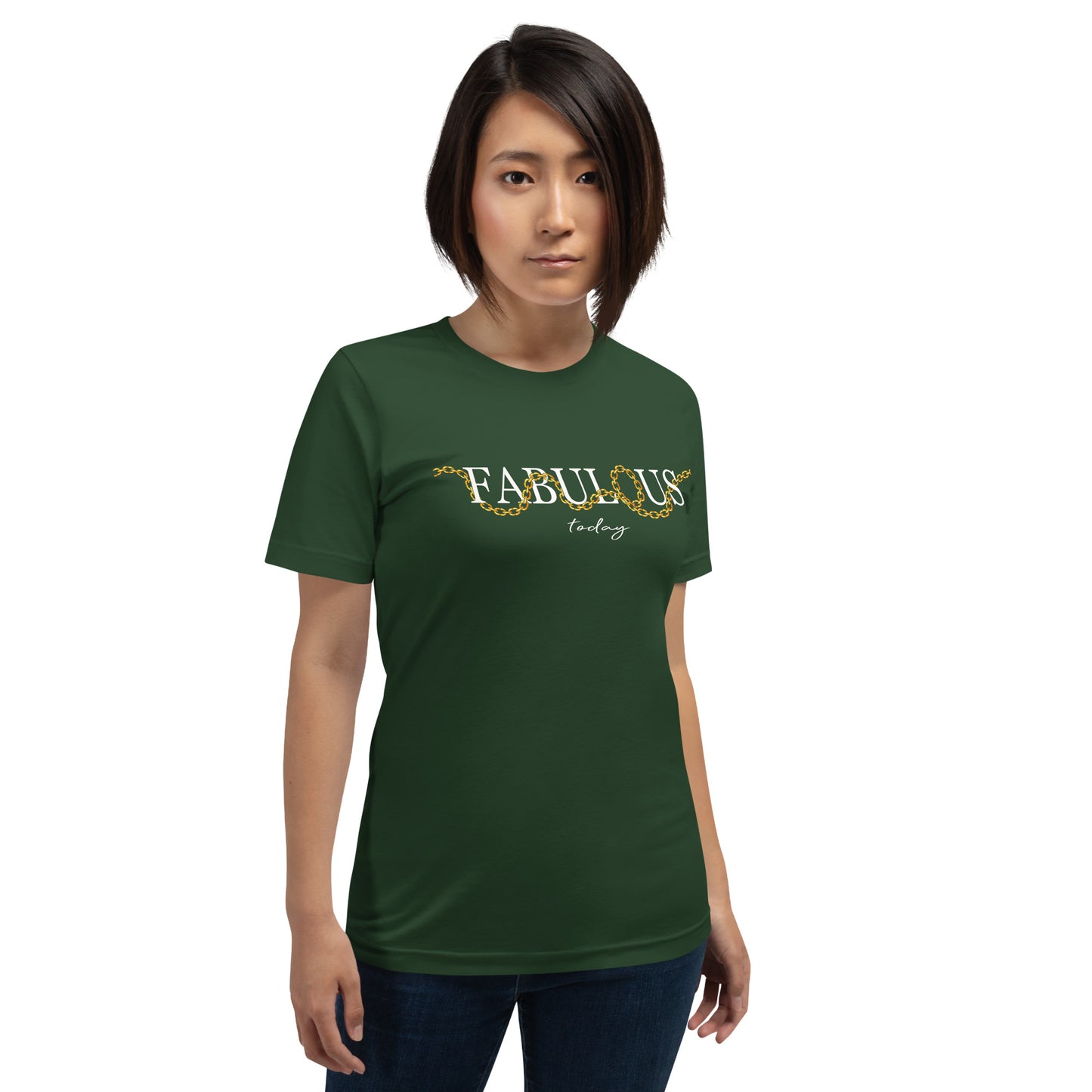 Elyx "Fabulous Today" Golden Chain Graphic Tee - Premium Soft Cotton T-Shirt for Women