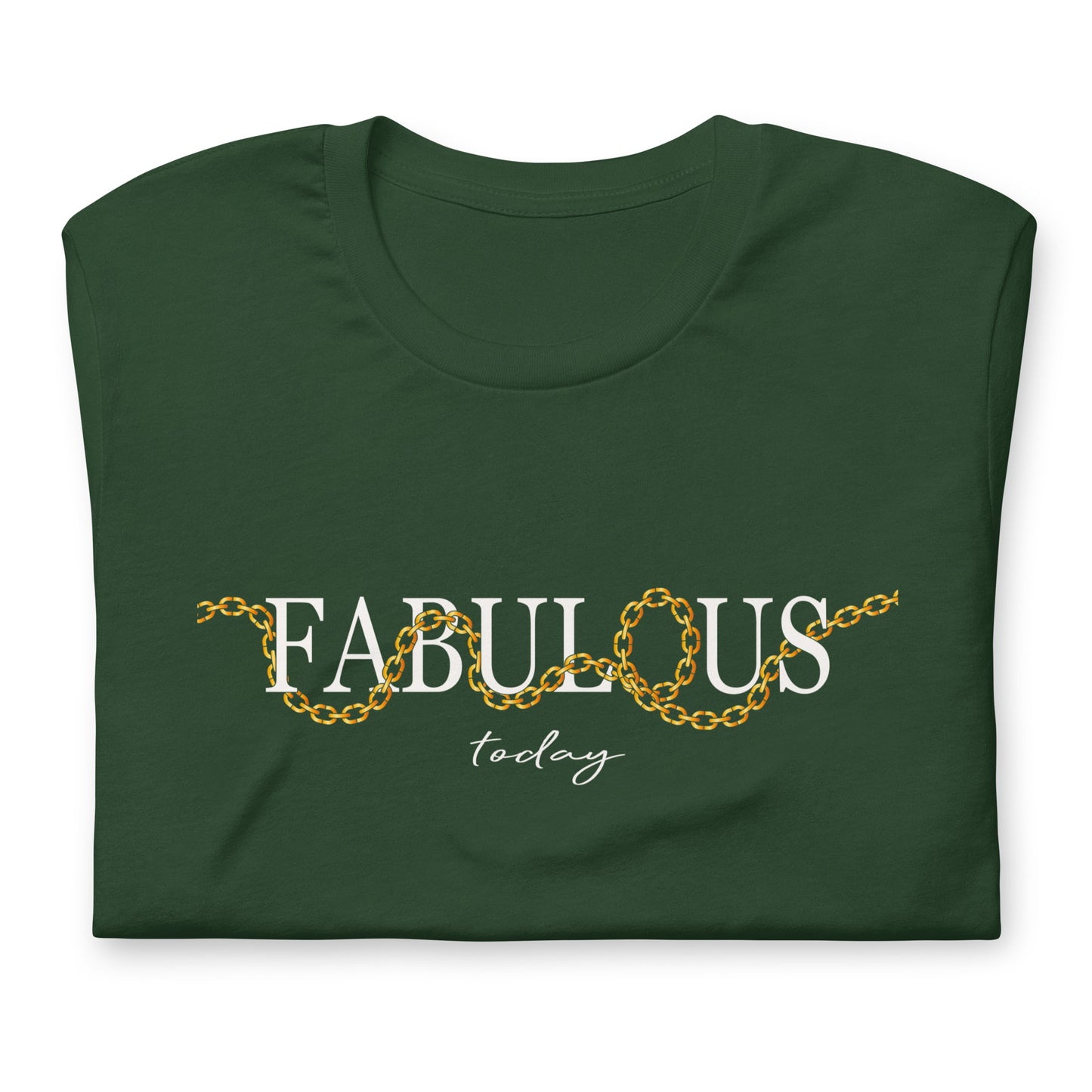 Elyx "Fabulous Today" Golden Chain Graphic Tee - Premium Soft Cotton T-Shirt for Women