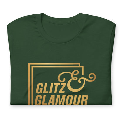 Elyx "Glitz & Glamour" Gold Minimalist Aesthetic Women Graphic Tee