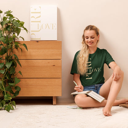 "Pure Love" Modern Typography Shirt – Premium Aesthetic Graphic Tee