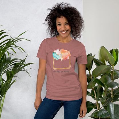 Luxe Abstract Marble Print Tee with Inspirational Quote | Elegant Boho-Chic Top