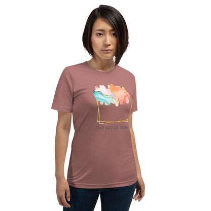 Luxe Abstract Marble Print Tee with Inspirational Quote | Elegant Boho-Chic Top