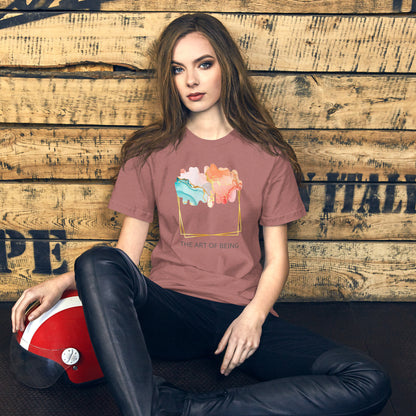 Luxe Abstract Marble Print Tee with Inspirational Quote | Elegant Boho-Chic Top