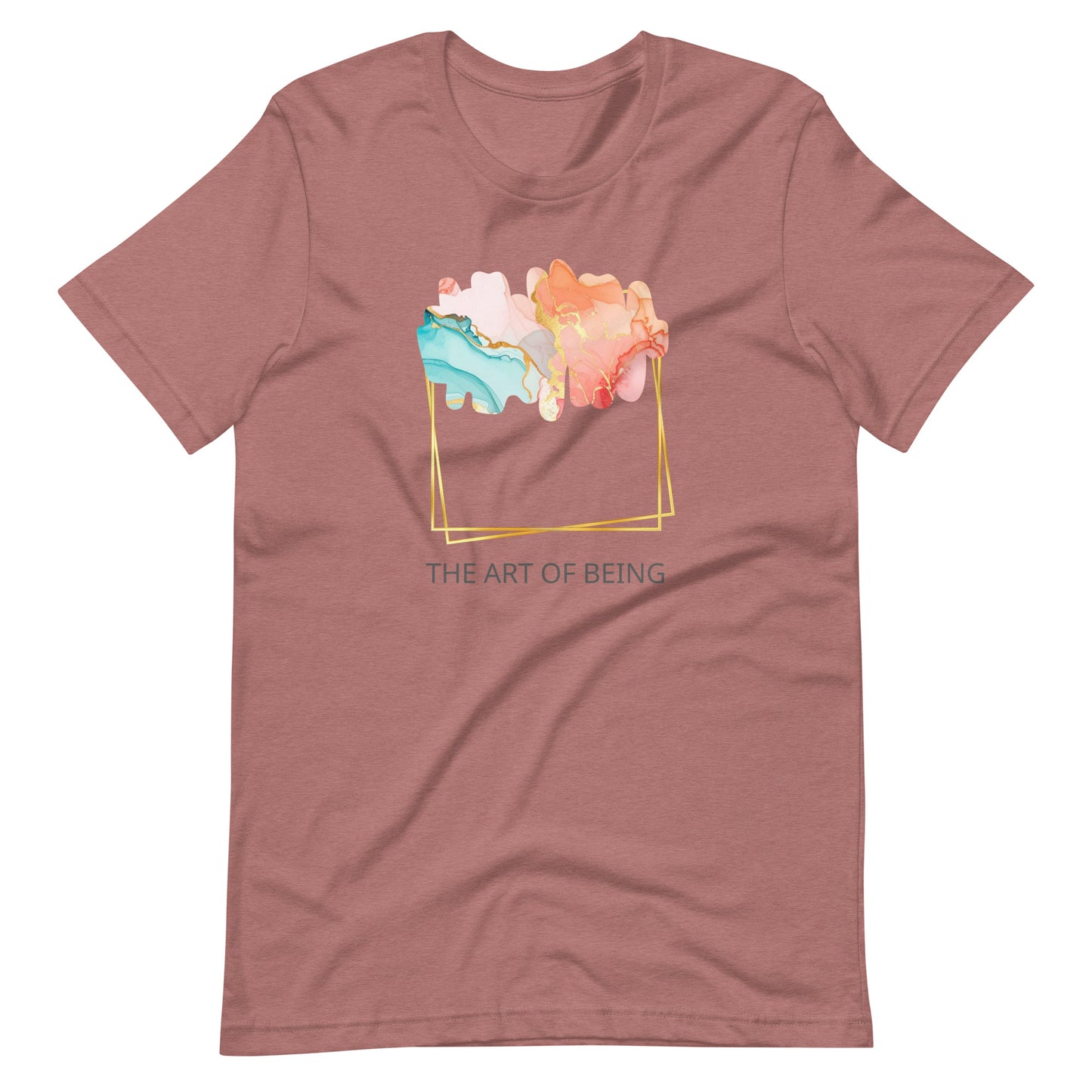 Luxe Abstract Marble Print Tee with Inspirational Quote | Elegant Boho-Chic Top