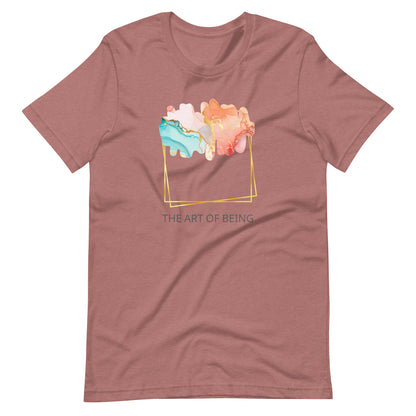 Luxe Abstract Marble Print Tee with Inspirational Quote | Elegant Boho-Chic Top