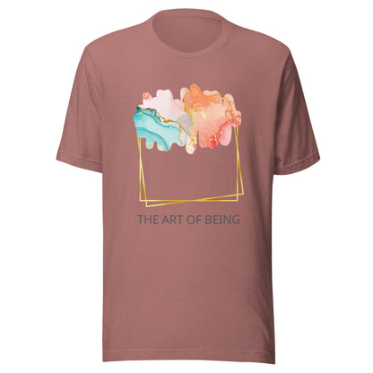 Luxe Abstract Marble Print Tee with Inspirational Quote | Elegant Boho-Chic Top