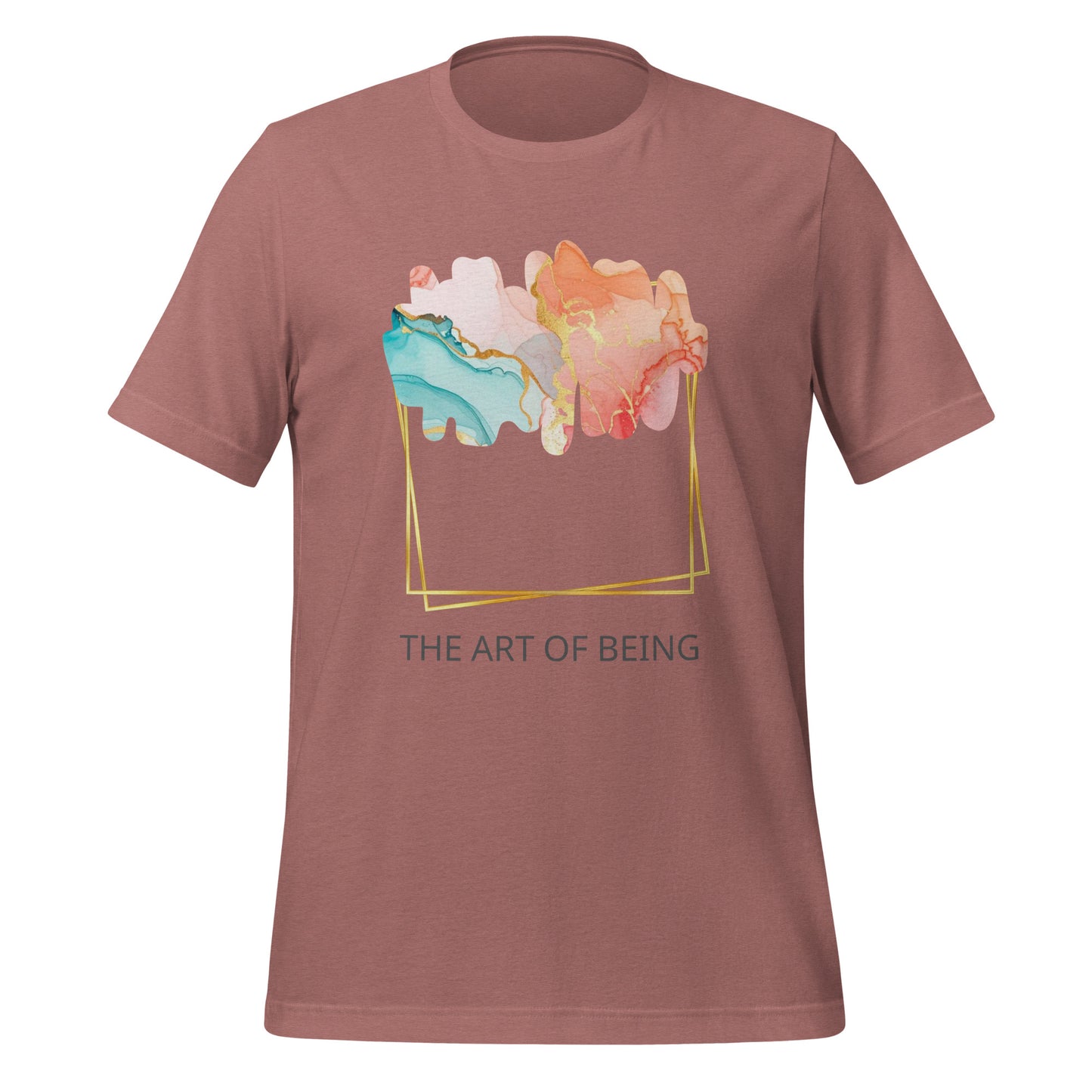 Luxe Abstract Marble Print Tee with Inspirational Quote | Elegant Boho-Chic Top