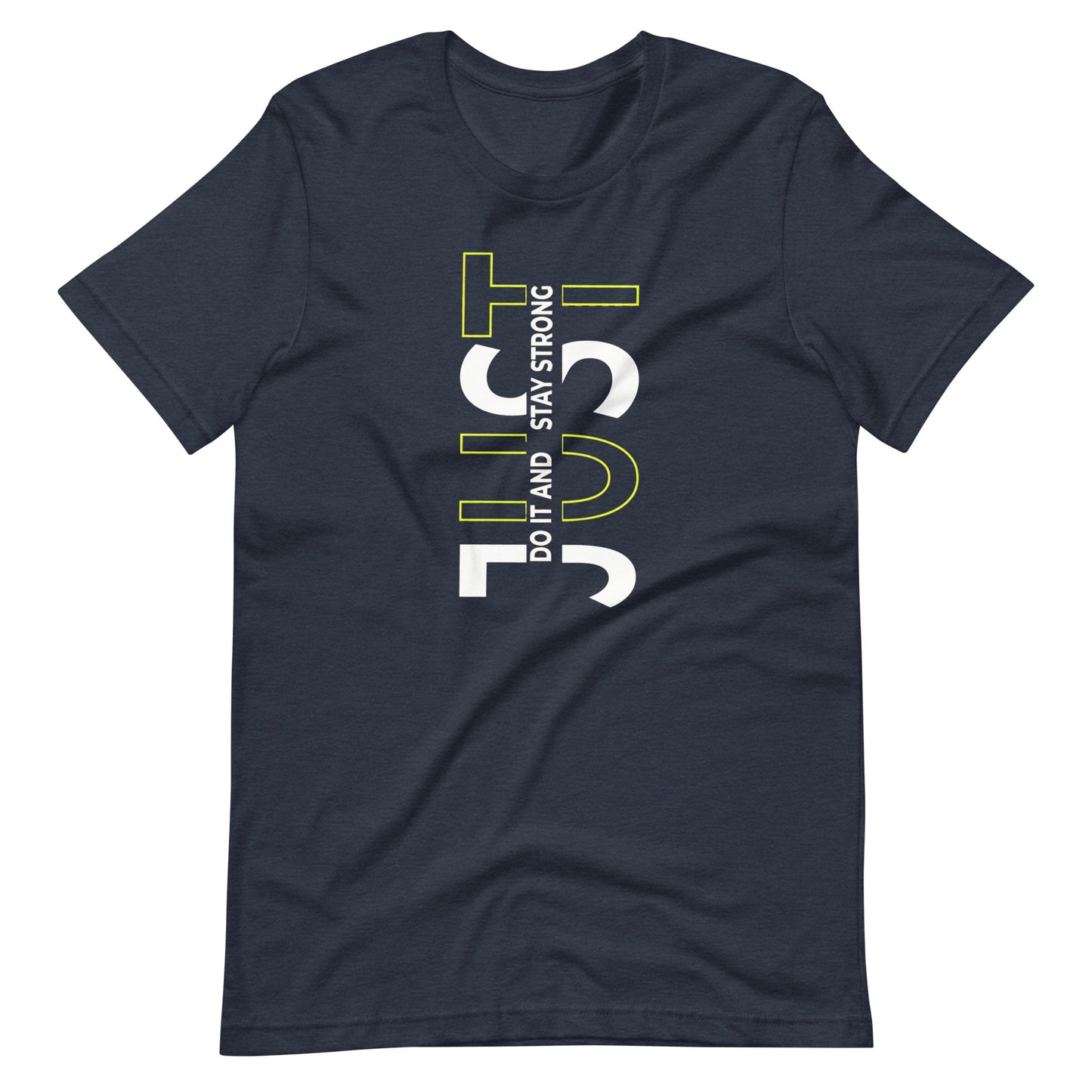 Stay Strong Vertical Typographic Tee - Modern Minimalist Urban Streetwear T-Shirt
