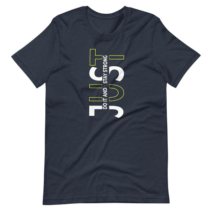 Stay Strong Vertical Typographic Tee - Modern Minimalist Urban Streetwear T-Shirt