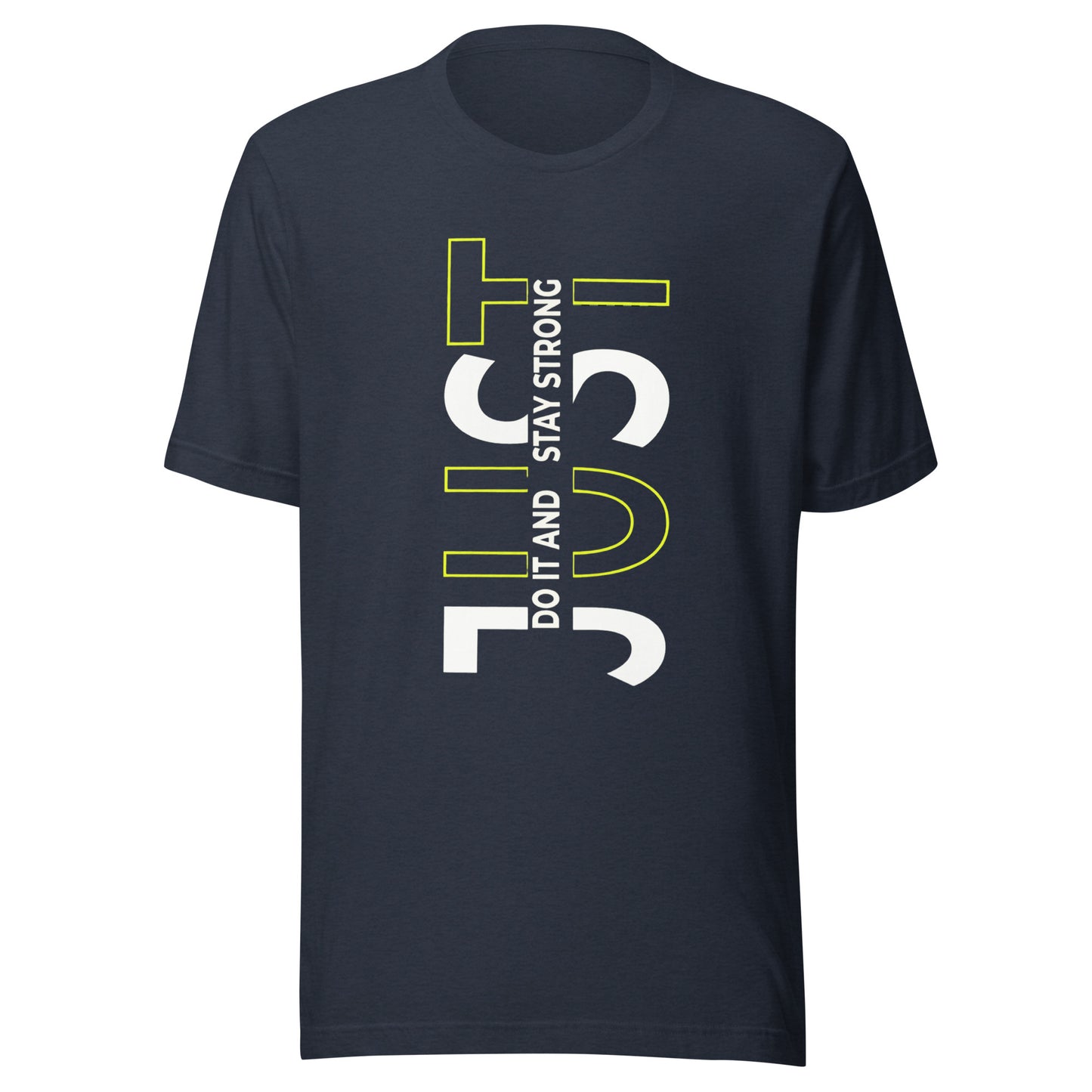 Stay Strong Vertical Typographic Tee - Modern Minimalist Urban Streetwear T-Shirt