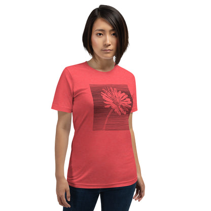 Elyx Minimalist Daisy Line Art Woman Graphic Tee