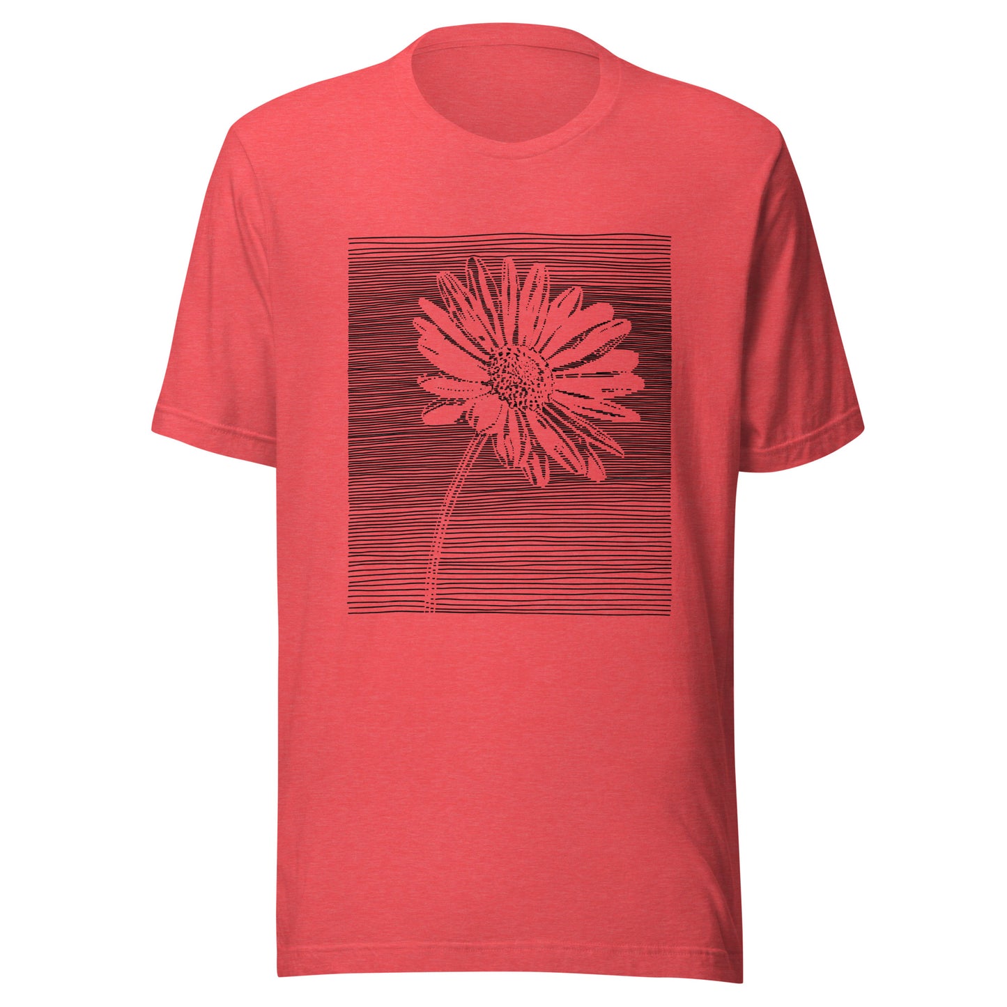 Elyx Minimalist Daisy Line Art Woman Graphic Tee