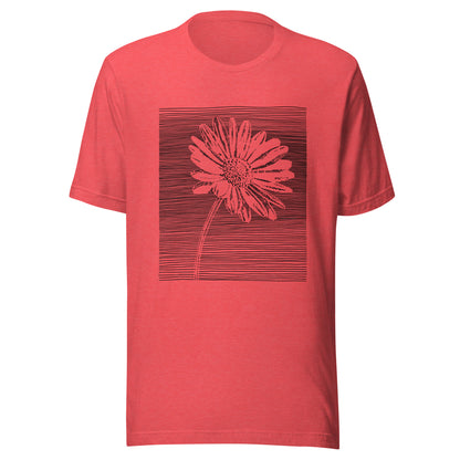 Elyx Minimalist Daisy Line Art Woman Graphic Tee
