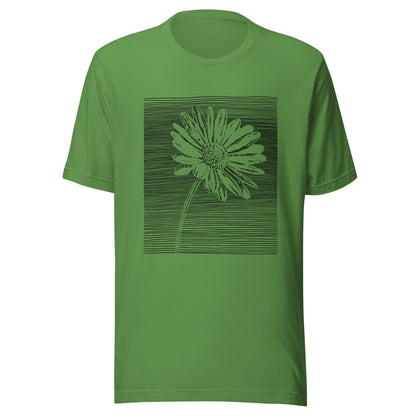 Elyx Minimalist Daisy Line Art Woman Graphic Tee