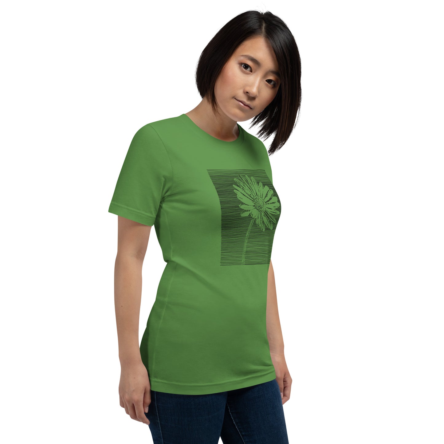 Elyx Minimalist Daisy Line Art Woman Graphic Tee