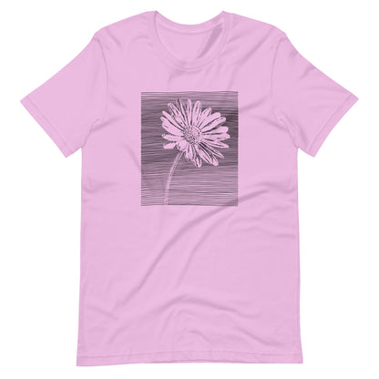 Elyx Minimalist Daisy Line Art Woman Graphic Tee