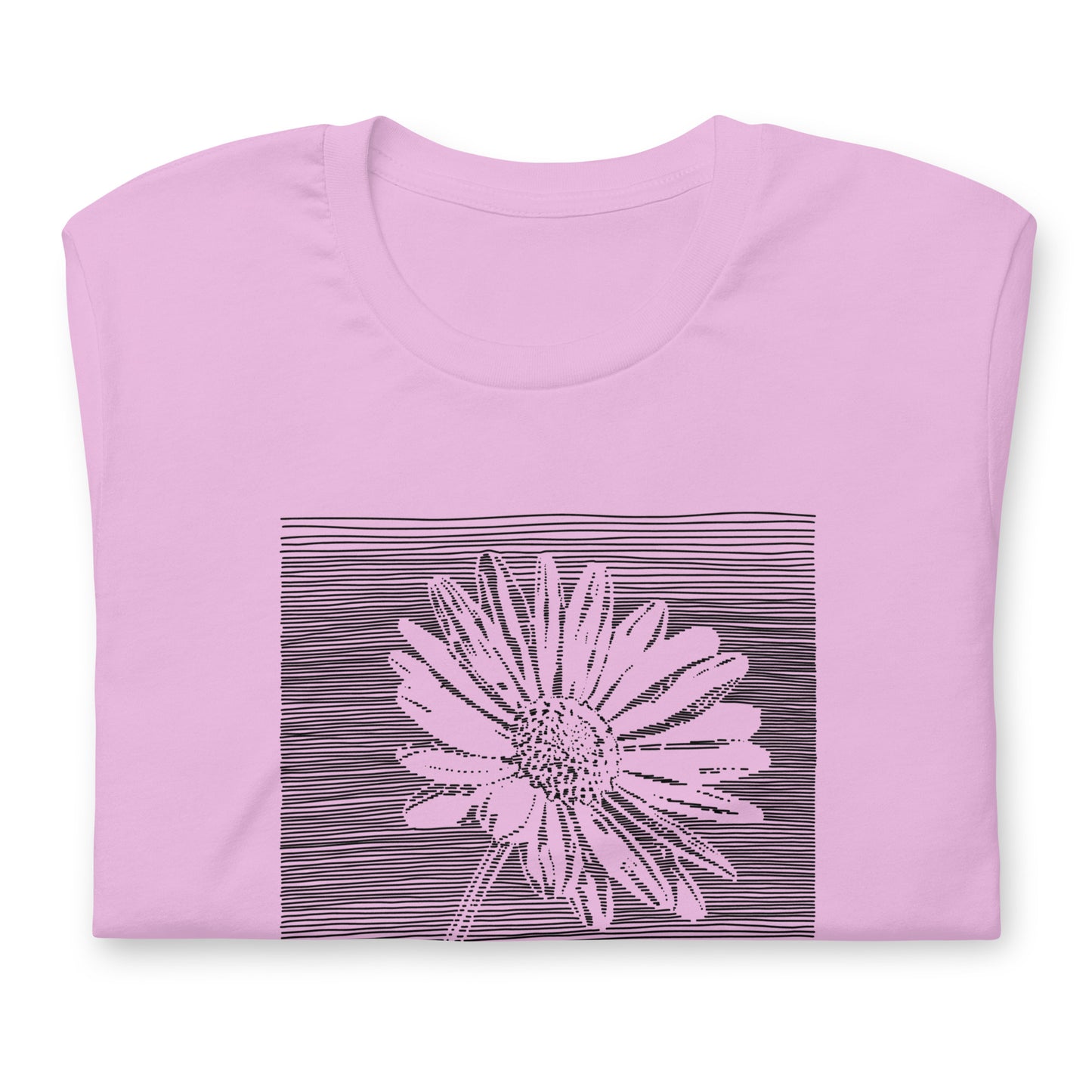 Elyx Minimalist Daisy Line Art Woman Graphic Tee