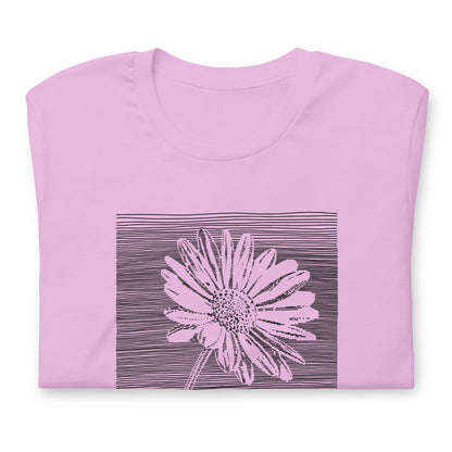 Elyx Minimalist Daisy Line Art Woman Graphic Tee