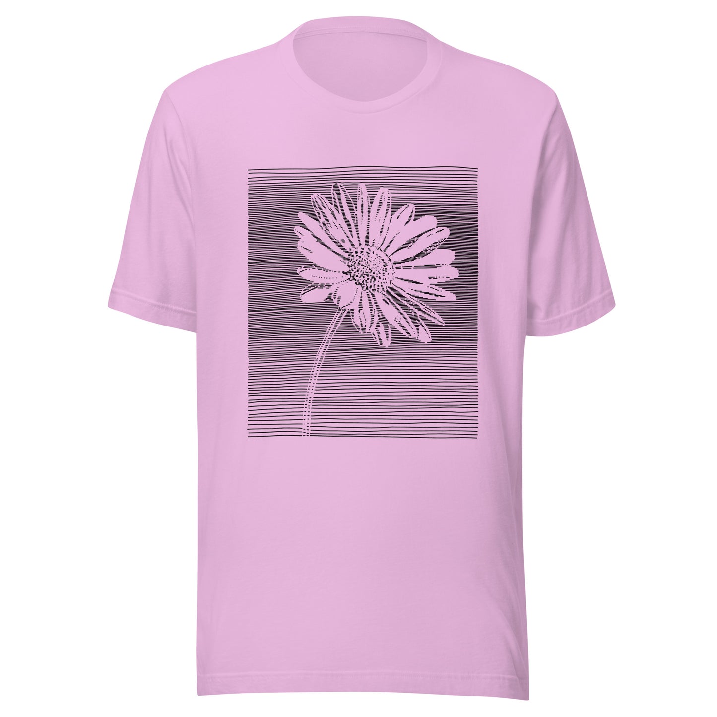 Elyx Minimalist Daisy Line Art Woman Graphic Tee