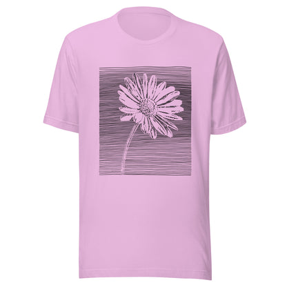 Elyx Minimalist Daisy Line Art Woman Graphic Tee
