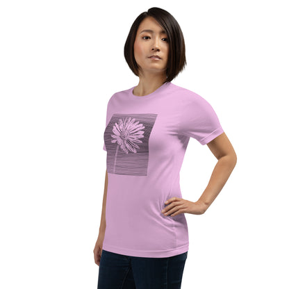 Elyx Minimalist Daisy Line Art Woman Graphic Tee