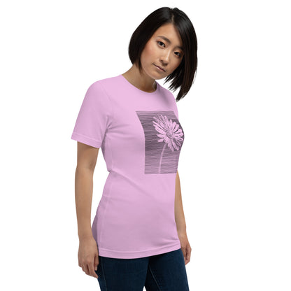 Elyx Minimalist Daisy Line Art Woman Graphic Tee