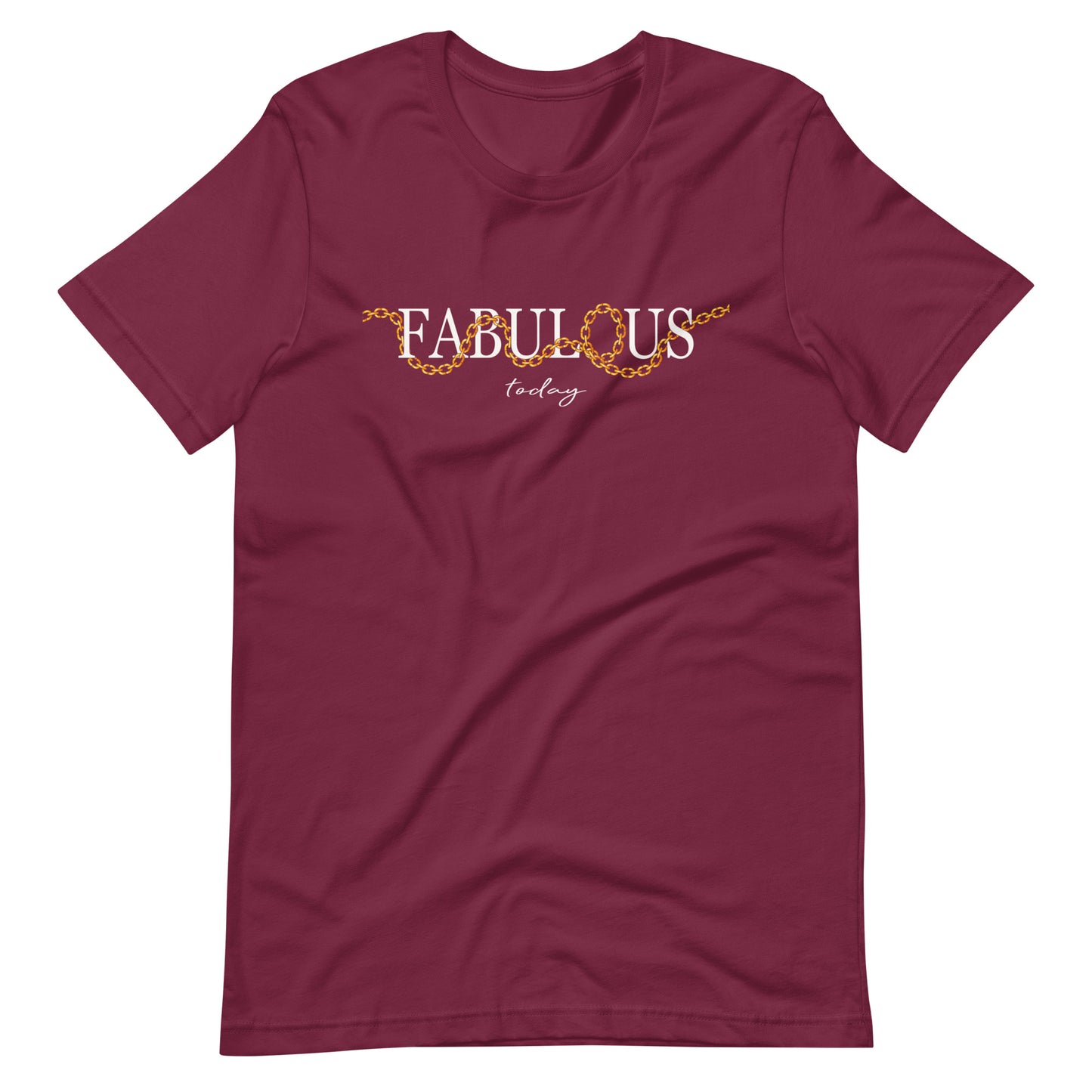 Elyx "Fabulous Today" Golden Chain Graphic Tee - Premium Soft Cotton T-Shirt for Women
