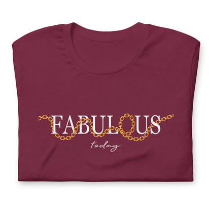 Elyx "Fabulous Today" Golden Chain Graphic Tee - Premium Soft Cotton T-Shirt for Women