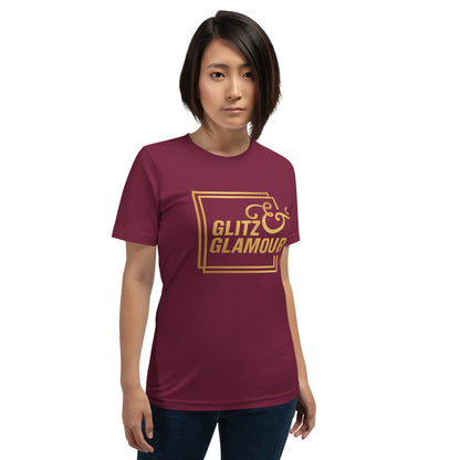 Elyx "Glitz & Glamour" Gold Minimalist Aesthetic Women Graphic Tee