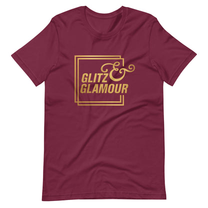 Elyx "Glitz & Glamour" Gold Minimalist Aesthetic Women Graphic Tee