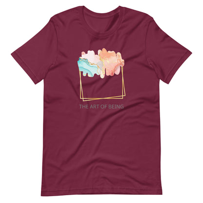 Luxe Abstract Marble Print Tee with Inspirational Quote | Elegant Boho-Chic Top