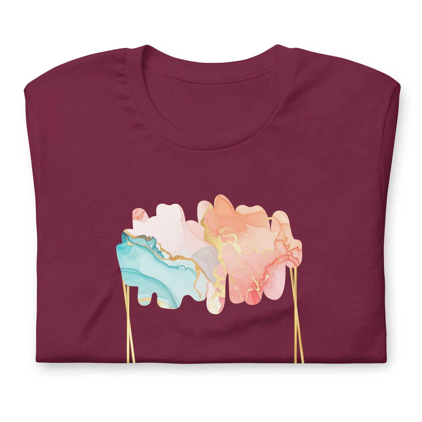 Luxe Abstract Marble Print Tee with Inspirational Quote | Elegant Boho-Chic Top