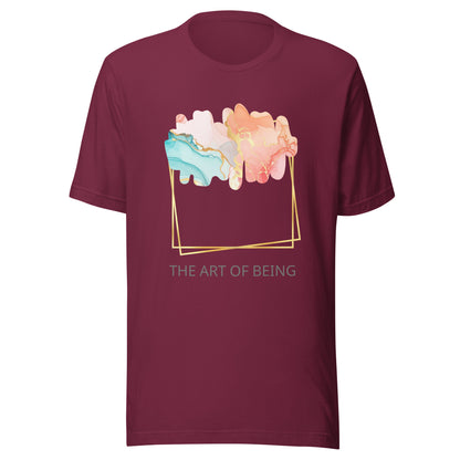 Luxe Abstract Marble Print Tee with Inspirational Quote | Elegant Boho-Chic Top