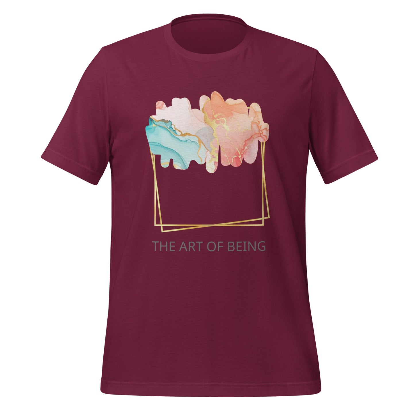 Luxe Abstract Marble Print Tee with Inspirational Quote | Elegant Boho-Chic Top