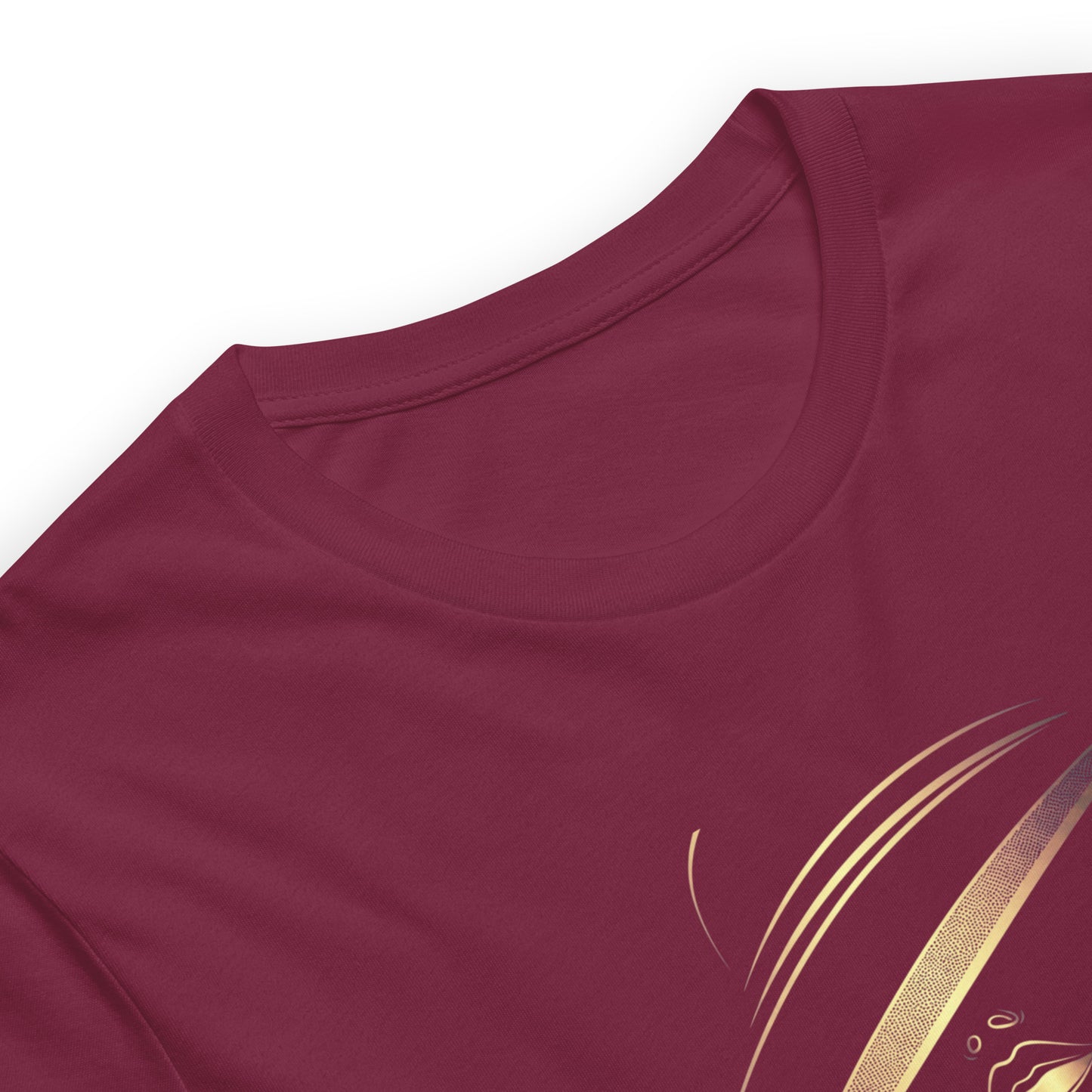 Minimalist Gold Line Art Elegant Woman T-Shirt - Mysterious Lady in Hat Graphic Tee