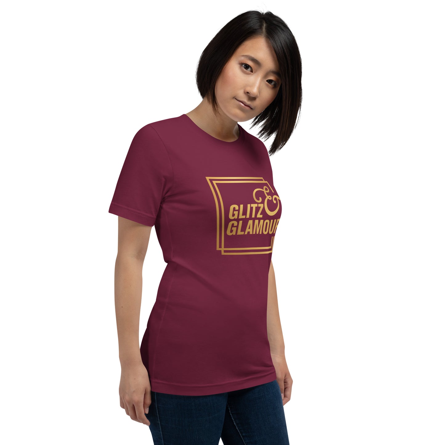 Elyx "Glitz & Glamour" Gold Minimalist Aesthetic Women Graphic Tee