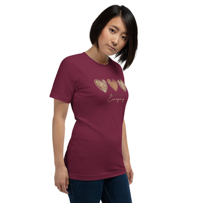 Leopard Heart Graphic Tee - Enjoy Life Everyday Aesthetic Boho T-Shirt - Cozy  Top
