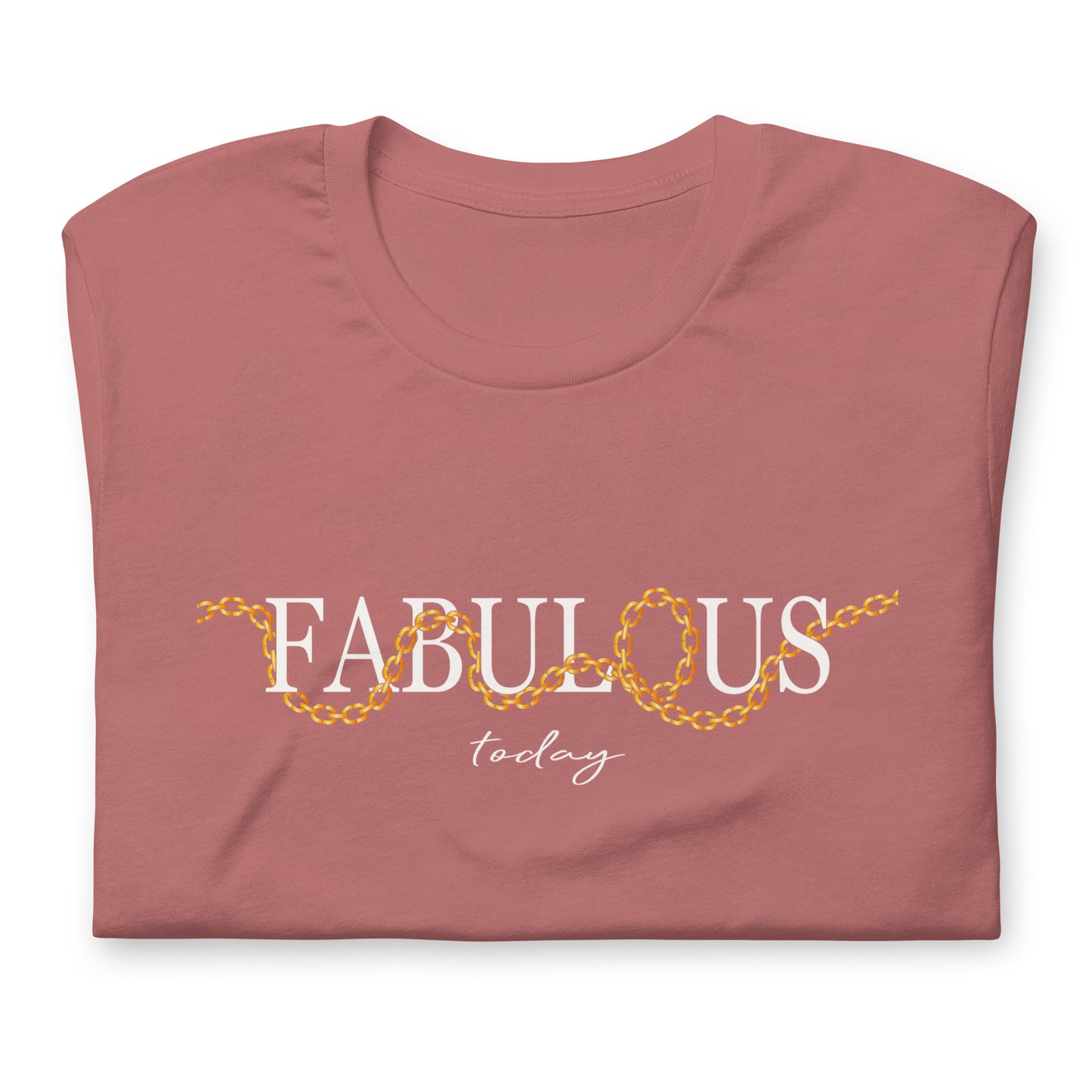 Elyx "Fabulous Today" Golden Chain Graphic Tee - Premium Soft Cotton T-Shirt for Women