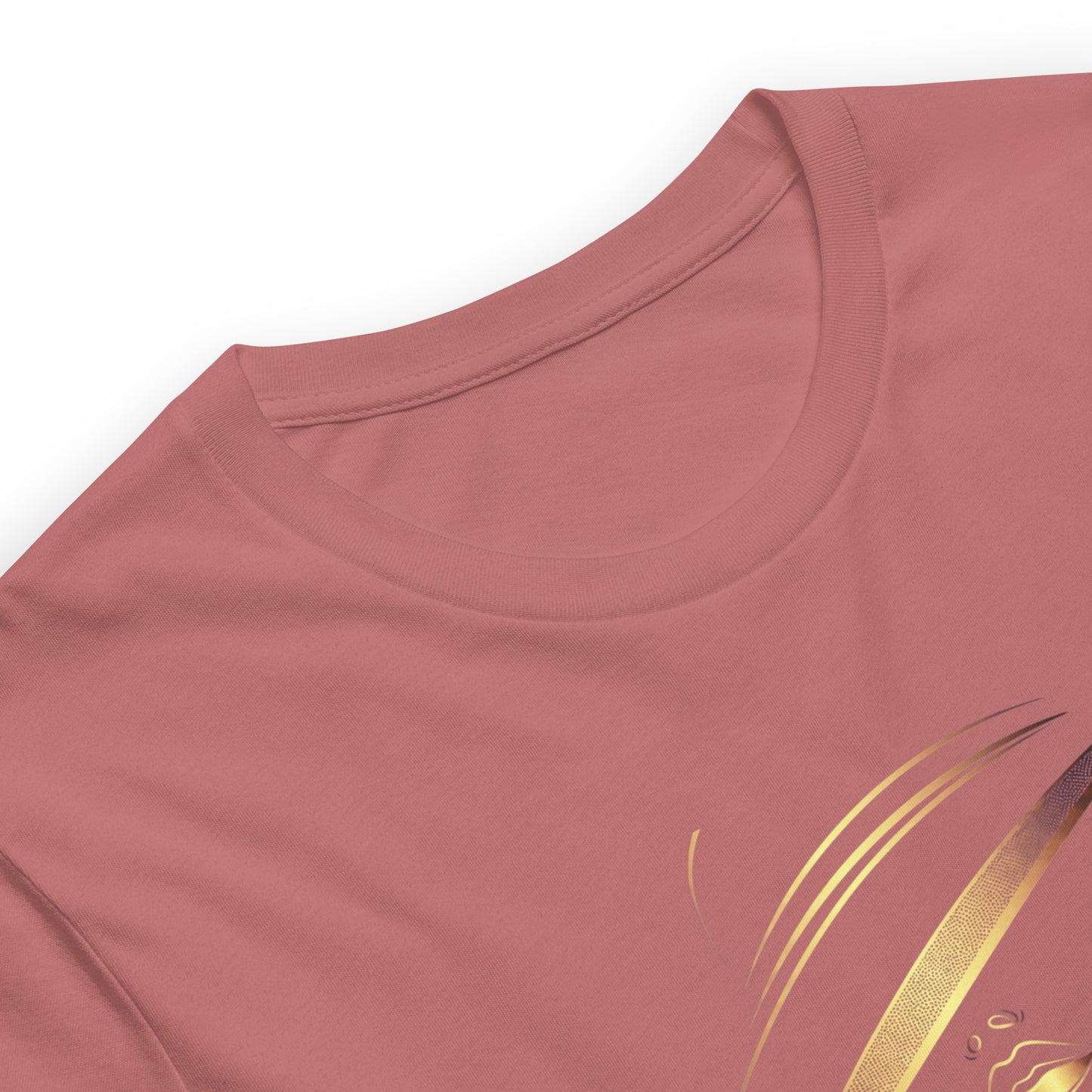 Minimalist Gold Line Art Elegant Woman T-Shirt - Mysterious Lady in Hat Graphic Tee
