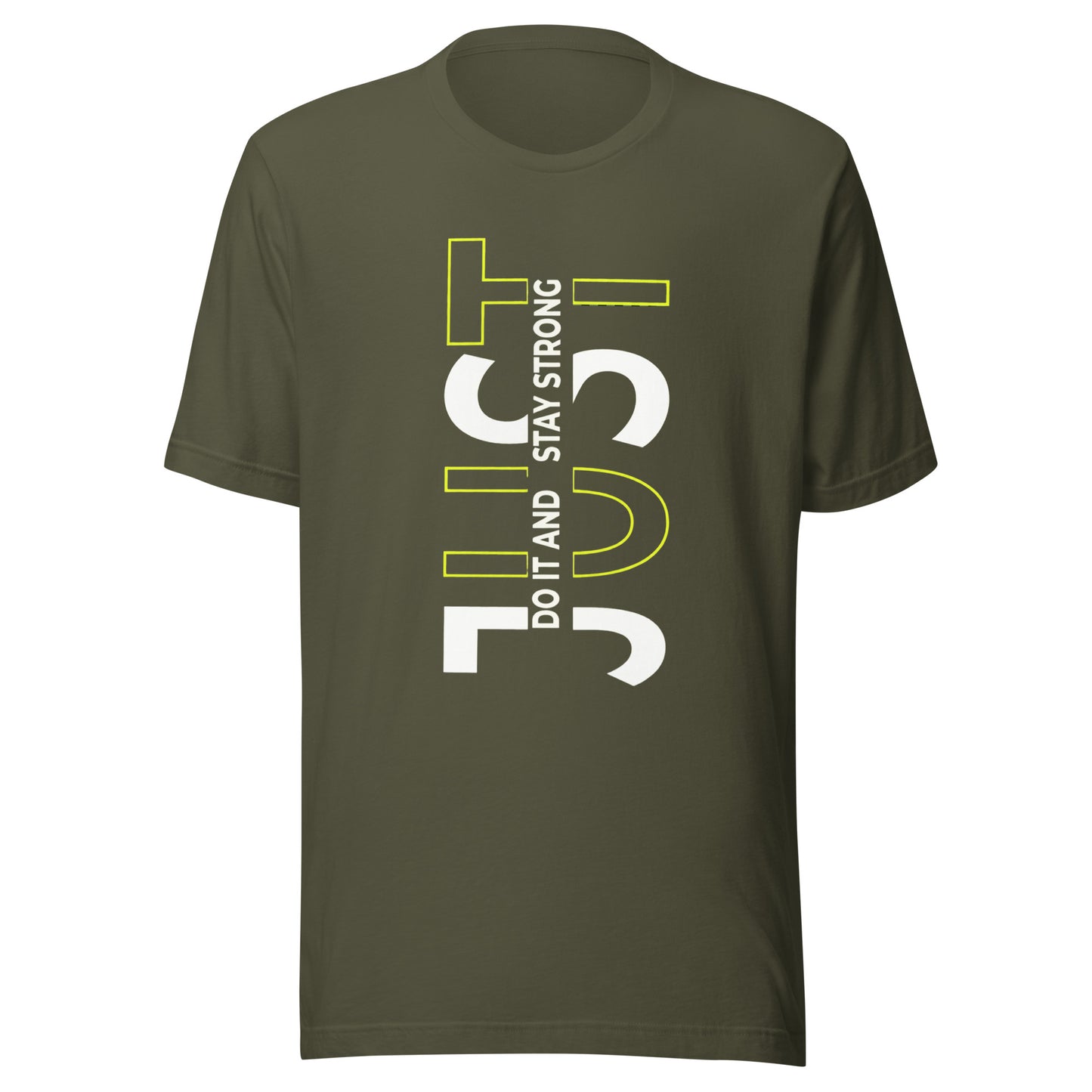 Stay Strong Vertical Typographic Tee - Modern Minimalist Urban Streetwear T-Shirt