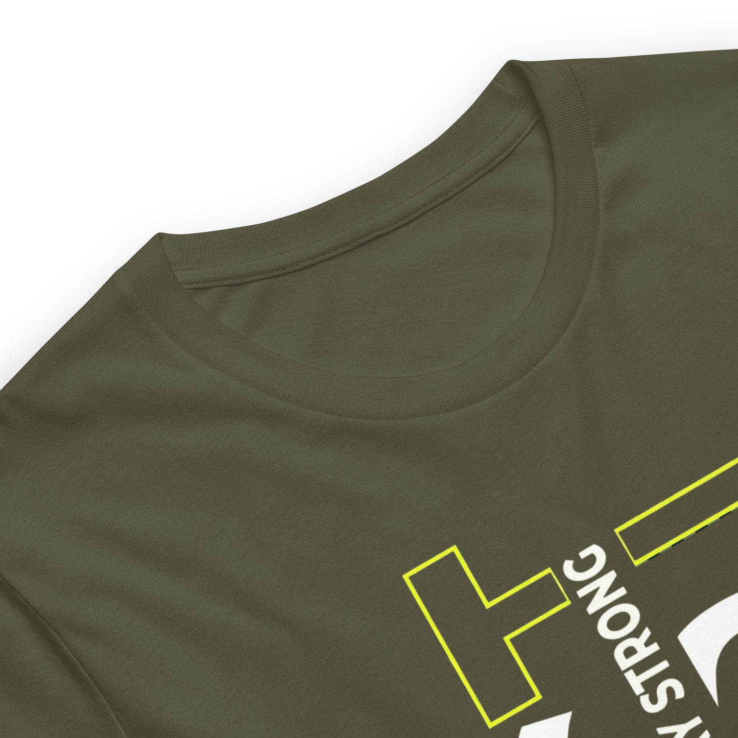 Stay Strong Vertical Typographic Tee - Modern Minimalist Urban Streetwear T-Shirt