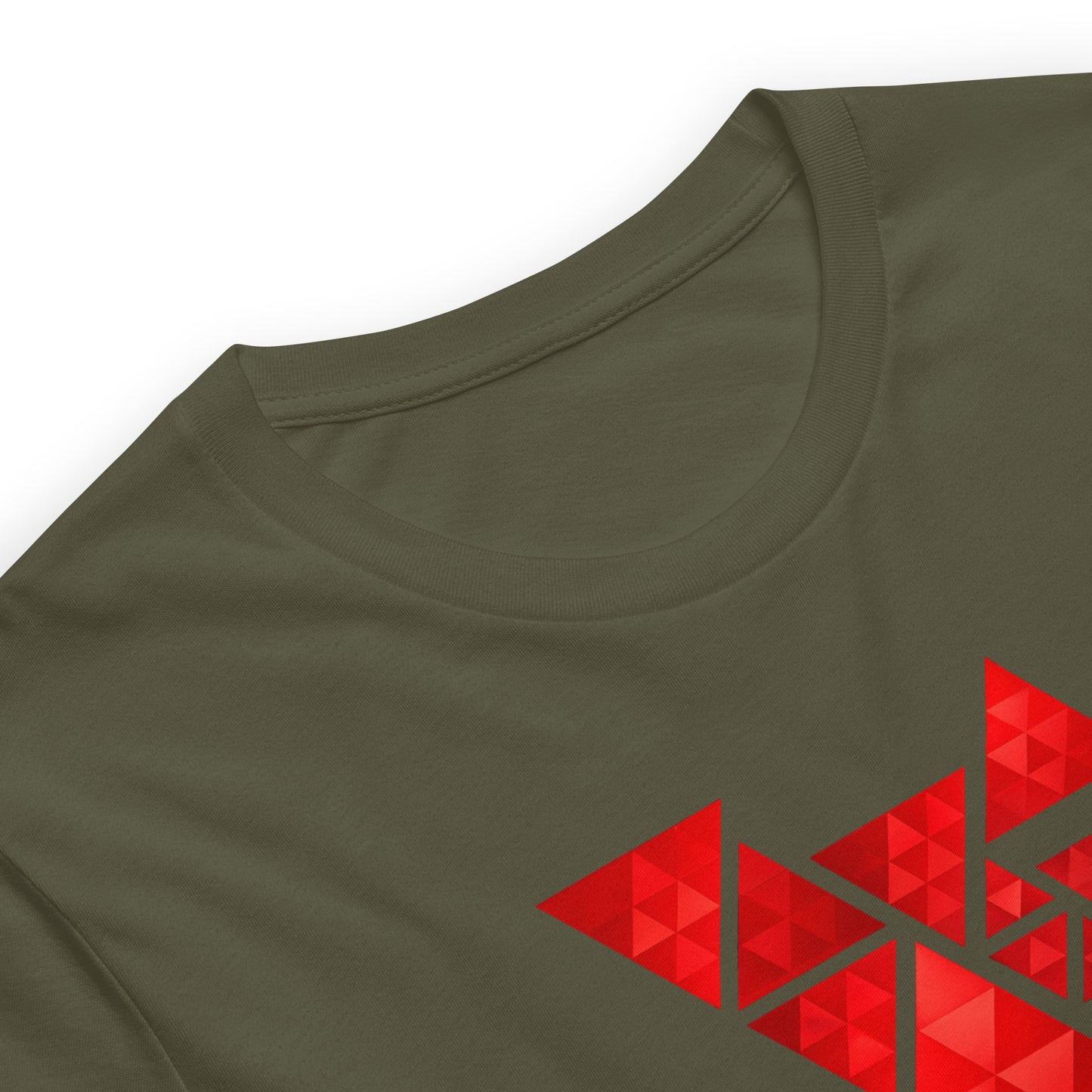 Geometric Red Triangles Graphic Tee - Abstract Mosaic Art T-Shirt